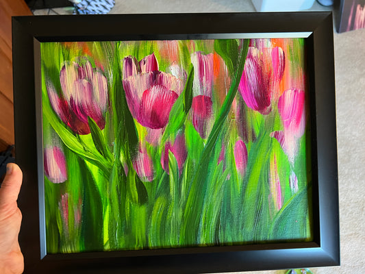 Tulips 2 - 11x14 Original Painting Acrylic on Canvas