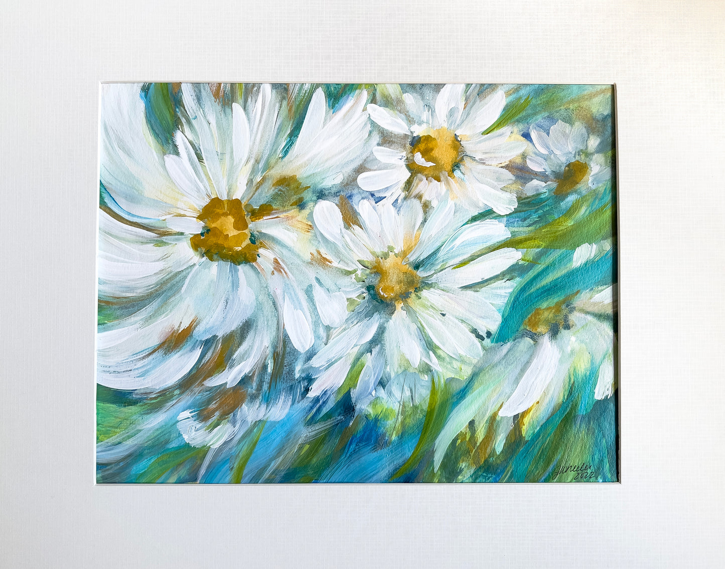 Daisies 5 - 16x20 Original Painting Watercolor on Paper