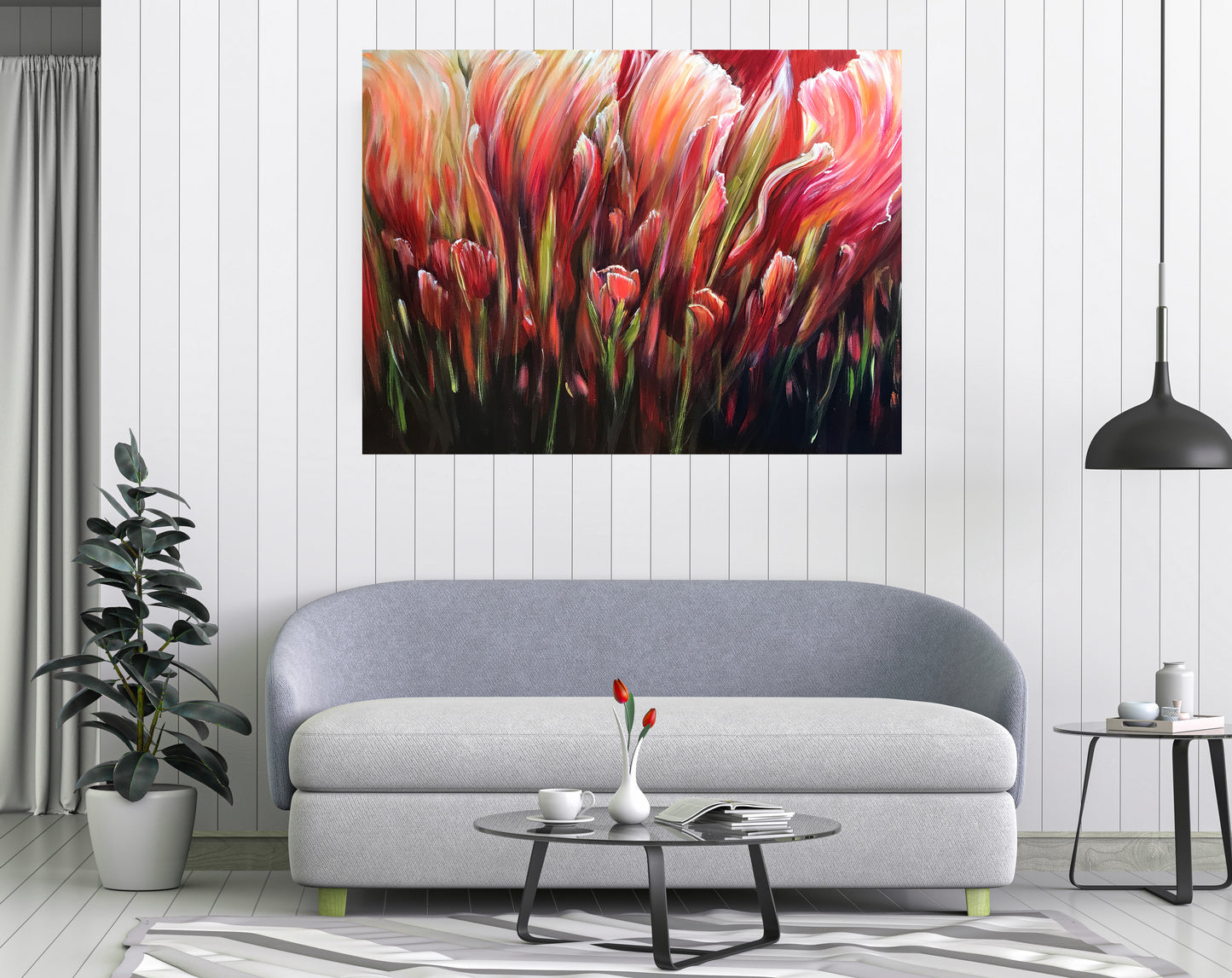 ORIGINAL ART: Red Tulips Original Painting