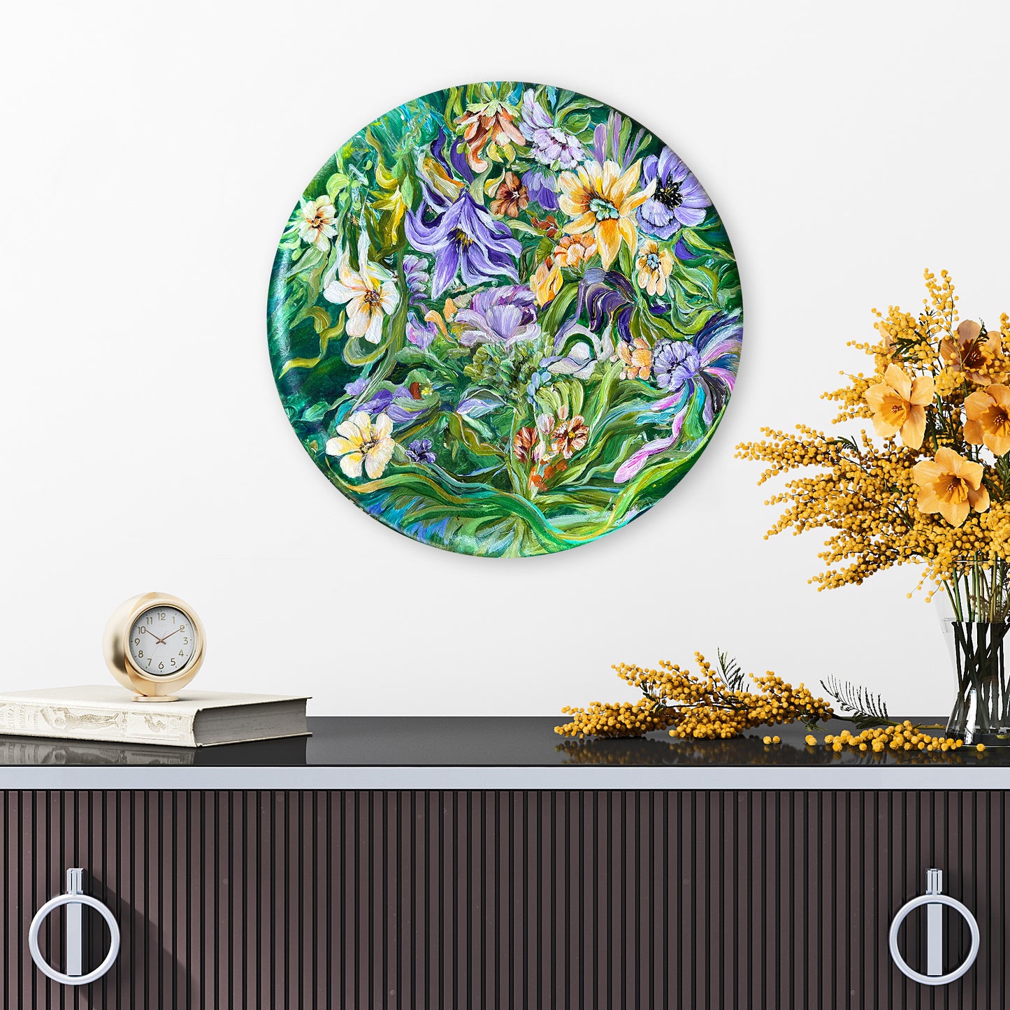Tropical Bliss - 20x20 Round Original Painting Acrylic on Canvas