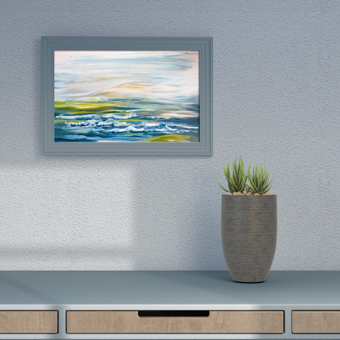 Waves 1 - 16x20 Original Painting Acrylic on Paper