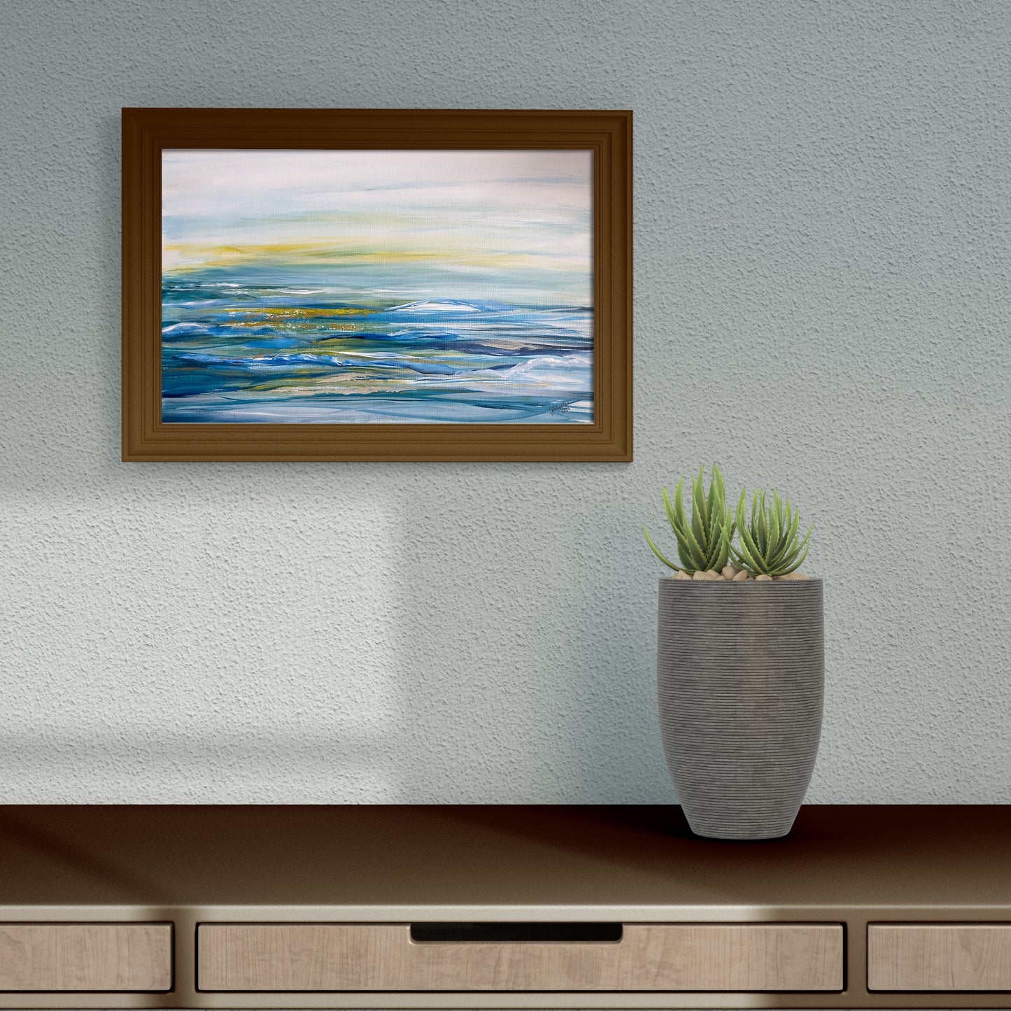 Waves 2 - 16x20 Original Painting Acrylic on Paper