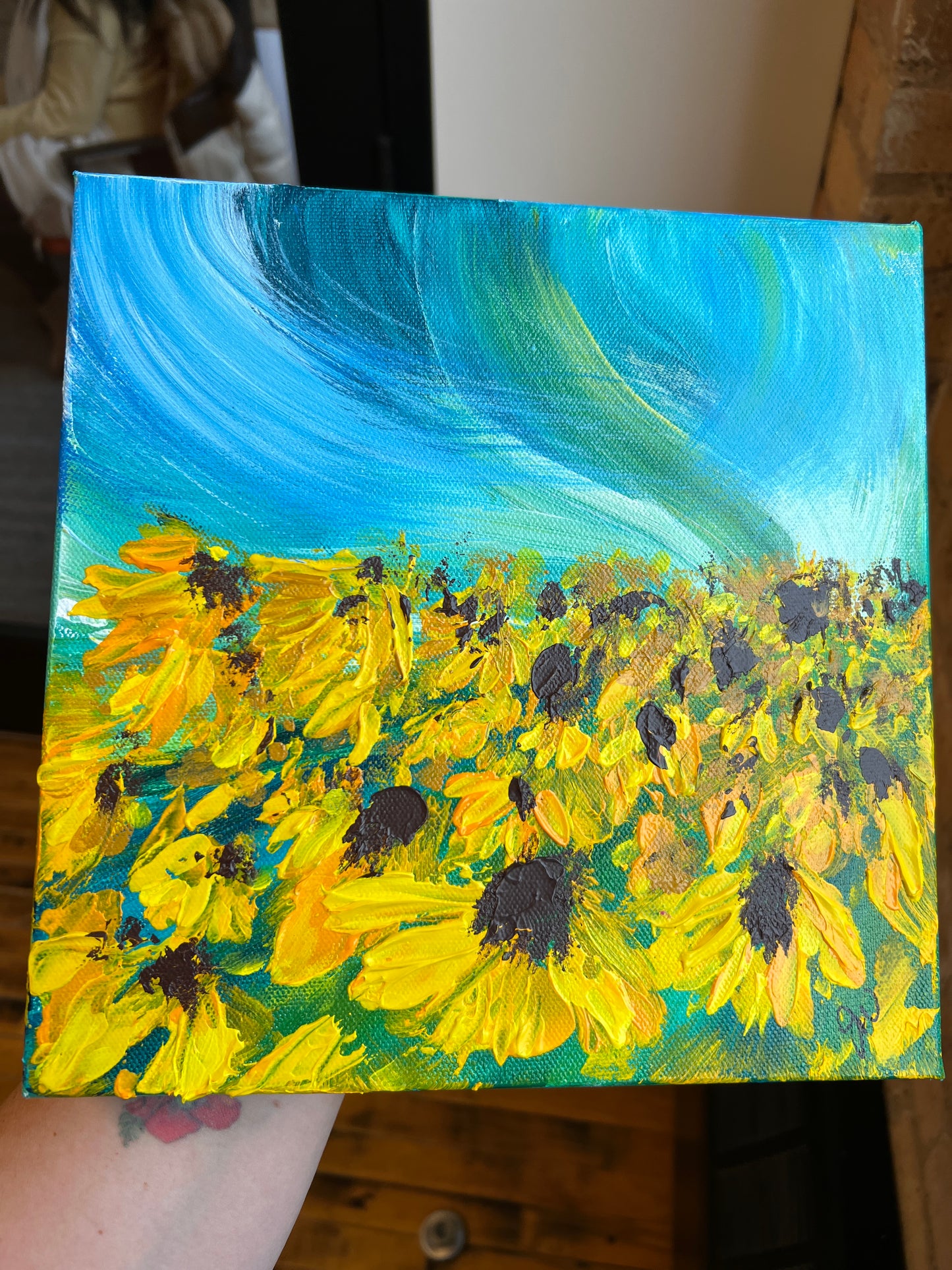 Black Eyed Susans - 10x10 Original Painting Acrylic on Canvas