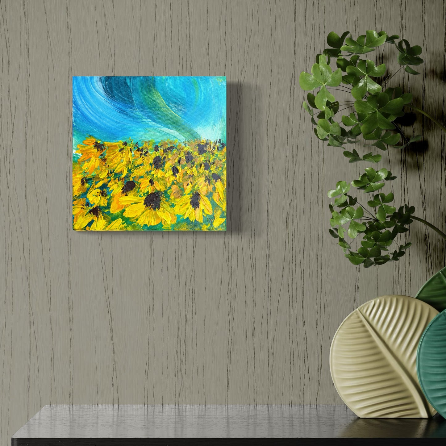 Black Eyed Susans - 10x10 Original Painting Acrylic on Canvas