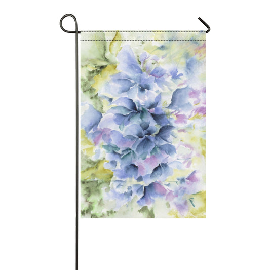 Small Garden Flag Blue Flowers 12"x18" (Twin Sides)